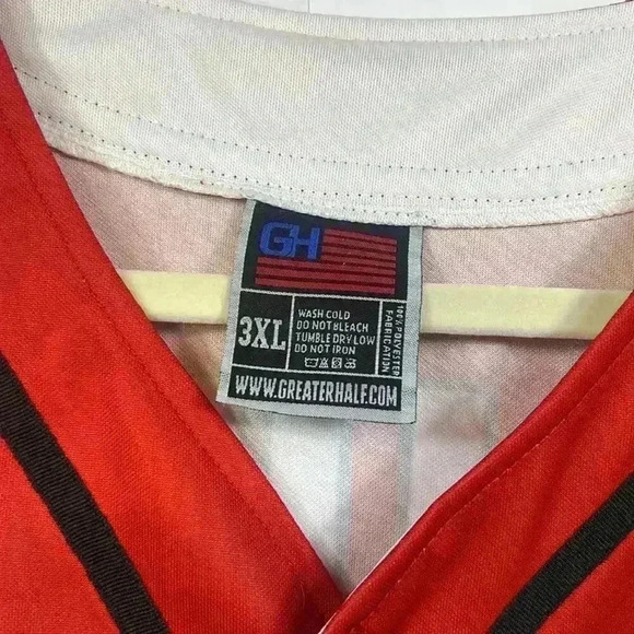 Trump #45 USA Jersey Button Down Short Sleeve Red White Blue President Size 3XL - Picture 3 of 14